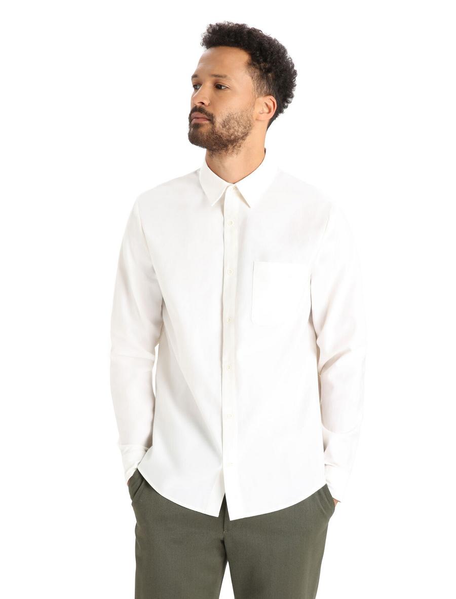 Long Sleeve Icebreaker Merino Berlin Shirt Homme Blanche | FR 1234RVDW